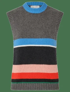 2421 Chunky Cotton Wool, Crewneck V - Stickade västar|STINE GOYA