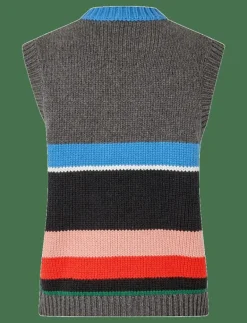 2421 Chunky Cotton Wool, Crewneck V - Stickade västar|STINE GOYA