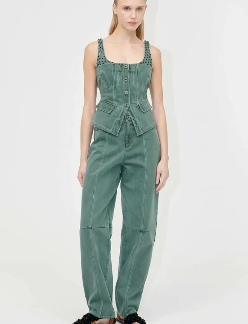 2393 Denim, Scoopneck Pockets Vest - Jeansvästar|STINE GOYA Clearance