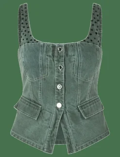 2393 Denim, Scoopneck Pockets Vest - Jeansvästar|STINE GOYA Clearance