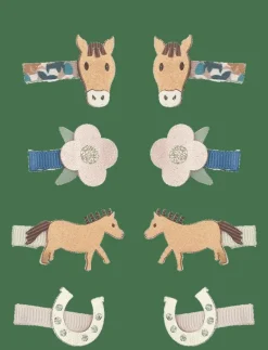 8 Hair Clips - Mini Horse Homestead - Hårklämmor|Mimi & Lula Outlet