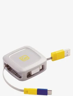 Go Travel 3 in 1 Retractable Connector Cable (1M) - Resetillbehör WHITE