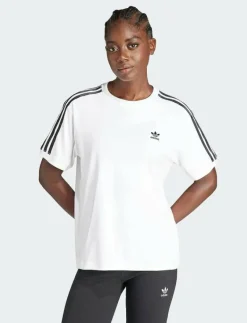 adidas Originals 3 STRIPE TEE - T-Shirts WHITE Sale