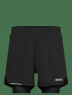 2XU AERO MESH 2-IN-1 5 INCH SHORTS - Träningsshorts BLACK/SILVER REFLECTIVE Hot
