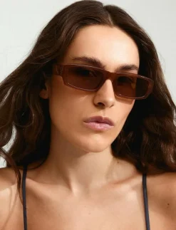 Pilgrim ALAYNA sunglasses - Square Frame BROWN Clearance