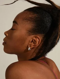 Pilgrim ALEXANE recycled chunky mini hoop earrings - Hoops SILVER PLATED Outlet