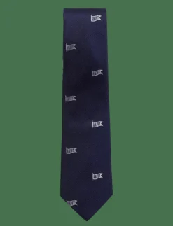 AN IVY Allover Flag Silk Tie - Slipsar NAVY Sale