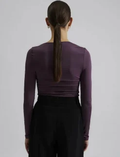 Amilia ring detail jersey top - Långärmade toppar|Malina Sale