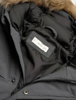 Anorak with shearling-effect hood - Anorak|Mango Hot