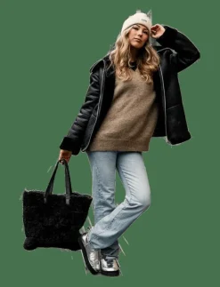 Shepherd Aspen väska patchwork fårskinn - Totes ASPHALT Discount