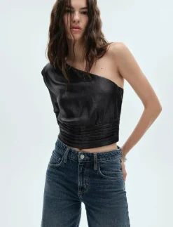 Asymmetrical puff sleeve blouse - Långärmade blusar|Mango