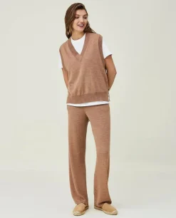 Audrina Merino Wool/Silk Blend Knitted Vest - Stickade västar|Lexington Clothing Outlet