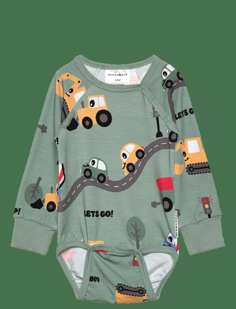 Geggamoja Bamboo Body - Långärmad bodysuit GREEN