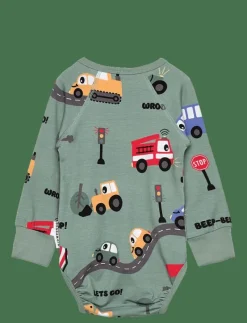 Geggamoja Bamboo Body - Långärmad bodysuit GREEN