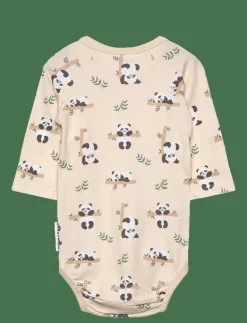 Bamboo wrap body panda - Långärmad bodysuit|Geggamoja Clearance