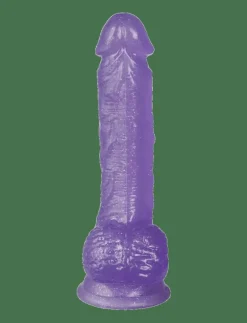 Baseks Glitter Dildo With Balls 21.5 cm - Beauty PURPLE Hot