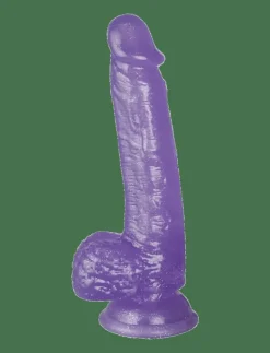 Baseks Glitter Dildo With Balls 21.5 cm - Beauty PURPLE Hot