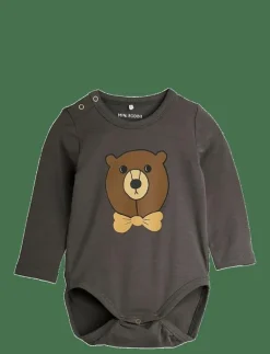 Mini Rodini Bear sp ls body - Långärmad body GREY Hot