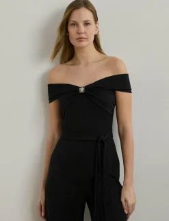 Belted Jersey Off-the-Shoulder Jumpsuit - Jumpsuits|Lauren Ralph Lauren Outlet