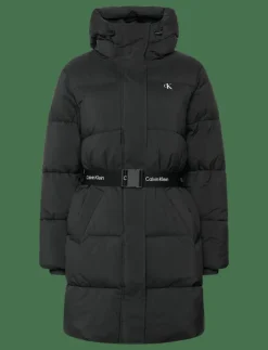 BELTED MIDWEIGHT LONG PUFFER - Dun- & vadderade jackor|Calvin Klein Jeans Outlet