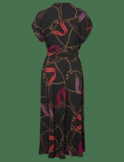 Lauren Ralph Lauren Belting-Print Belted Crepe Dress - Skjortklänningar BLACK MULTI Best