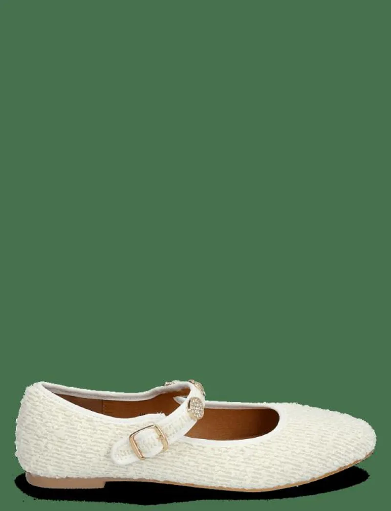 BIALILJA Trimmed Mary Jane Textile - Ballerinas|Bianco Hot