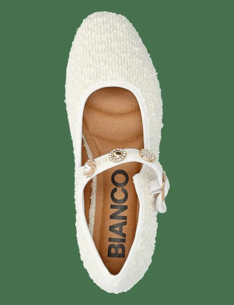 BIALILJA Trimmed Mary Jane Textile - Ballerinas|Bianco Hot