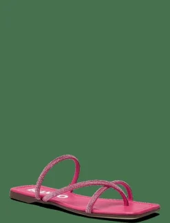 BIASISSEL Strappy Slide Rhinestone Smooth Leather - Sandaler|Bianco Clearance