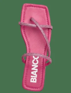 BIASISSEL Strappy Slide Rhinestone Smooth Leather - Sandaler|Bianco Clearance