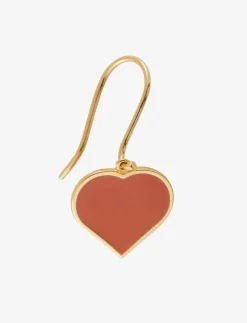 Big Heart Enamel Ear hanger Gold plated 1 pcs (15mm) - Hängande örhängen|Design Letters Hot