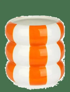 Balvi Blomkruka i keramik Floats, orange,12 cm - Krukor ORANGE/ WHITE