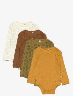 Body LS AO-printed (4-pack) - Långärmad body|Pippi Discount