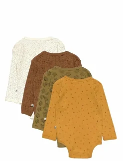 Body LS AO-printed (4-pack) - Långärmad body|Pippi Discount