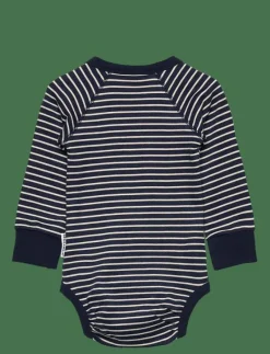 Body L.S beige stripe - Långärmad bodysuit|Geggamoja New