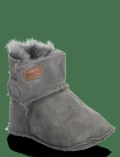 Pom Pom Booty™ Sheapskin - Lära-gå-skor GRAY Hot