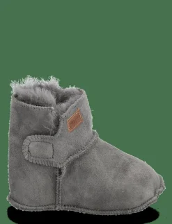 Pom Pom Booty™ Sheapskin - Lära-gå-skor GRAY Hot