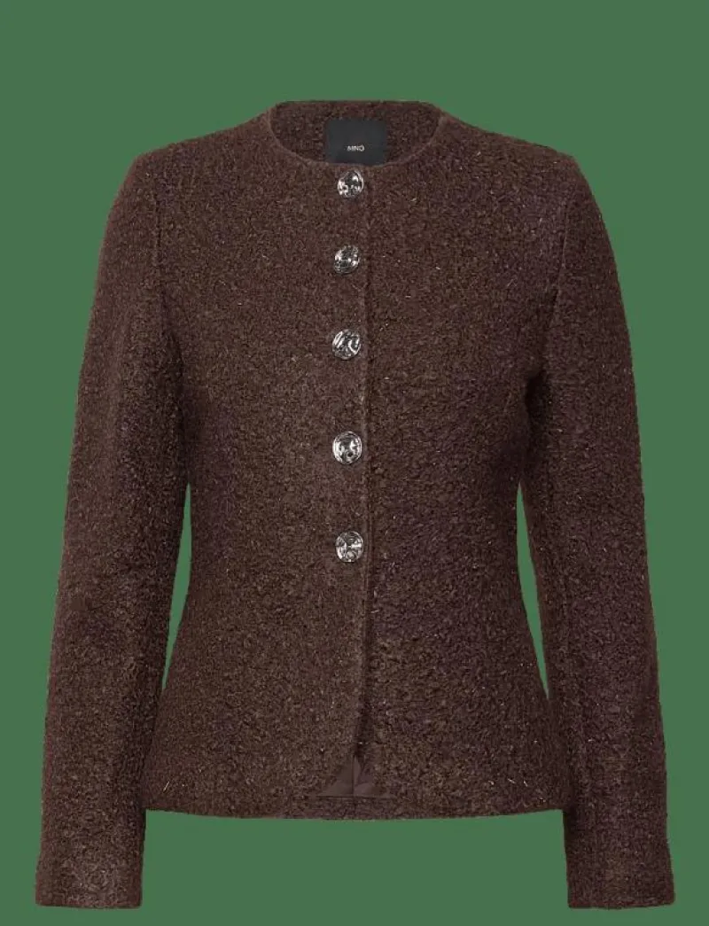 Bouclé jacket with jewel buttons - Enkelknäppta kavajer|Mango Online