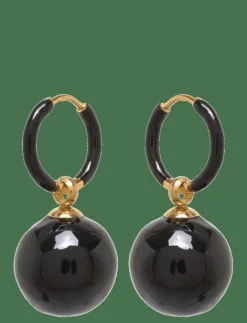 Bud to rose Brea Hoop Black/Silver - Hängande örhängen BLACK/GOLD