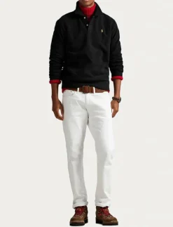 Polo Ralph Lauren Brushed Fleece Polo-Collar Pullover - Långärmade pikéer POLO BLACK Outlet