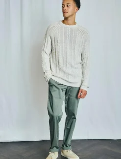 Bruun & Stengade BS Odale Regular Fit Knitwear - Rundhalsad OFF WHITE Discount