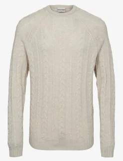 Bruun & Stengade BS Odale Regular Fit Knitwear - Rundhalsad OFF WHITE Discount
