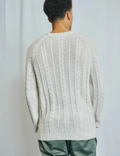 Bruun & Stengade BS Odale Regular Fit Knitwear - Rundhalsad OFF WHITE Discount