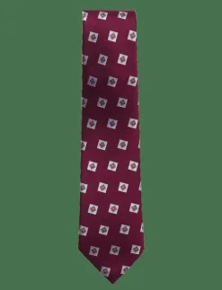AN IVY Triple Square Silk Tie - Slipsar BURGUNDY Online