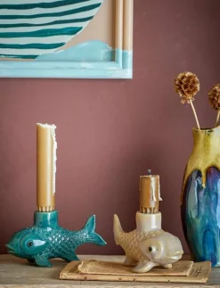 Bloomingville Burne Candle Holder - Dekoration GREEN