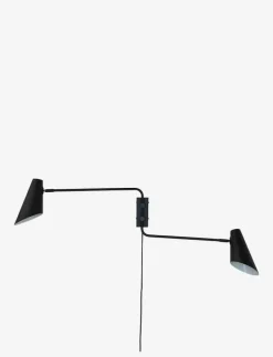 Cale svart vägglampa med/ 2 armar - Vägglampor|Dyberg Larsen Hot