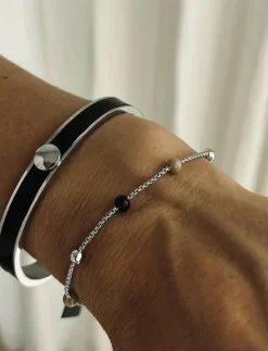 Bud to rose Capri Enamel Bracelet - Bangles BLACK/SILVER Best