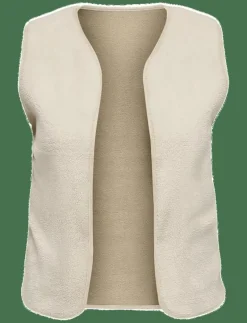 ONLY Carmakoma CARBELISA TEDDY WAISTCOAT JRS - Stickade västar BIRCH New