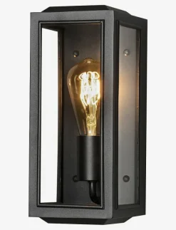 Konstsmide Carpi vägglykta liten klarglas E27 - Fasadbelysning BLACK