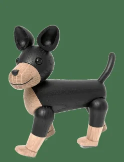 Novoform Charlie the dog - Träfigurer BLACK STAINED AND NATURAL New