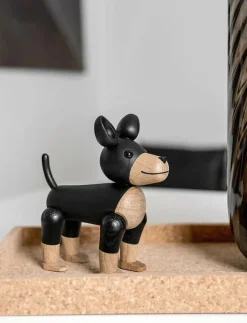 Novoform Charlie the dog - Träfigurer BLACK STAINED AND NATURAL New